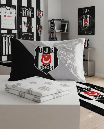 Taç Lisanslı Beşiktaş Taraftar Yastık Kılıfı 50x70 cm (Tekli)