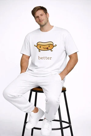 Better Together Baskılı Sevgili Kombini Çift Tişört Oversize Unisex Çift Kombin