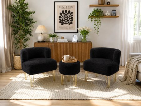 ÇAY SETİ İKİLİ KOLTUK BERJER VE PUF (SALON, BALKON, OFİS, BAHÇE)