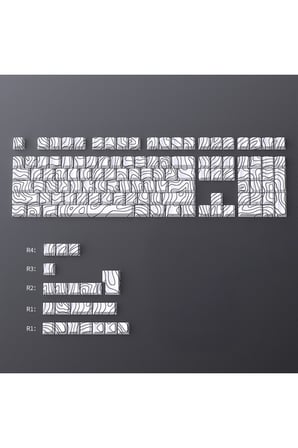 Contourline Keycaps 130 Adet Klavye Tuşu Tam Set Çatlak Işıklı Tuş Takımı