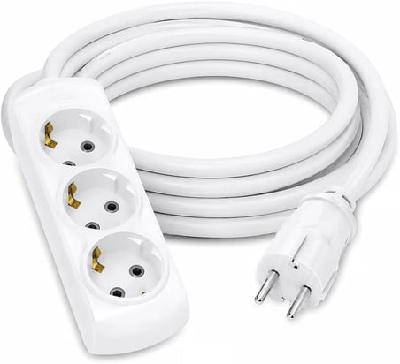  50 METRE 3’lü Grup Priz 3x2.5mm TTR Beyaz Topraklı Kauçuk Seyyar Uzatma Kablosu