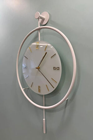 0rta Boy (37X55CM) - (BEYAZ) Timelles - Pilli Led Sistemi - Metal Mobilya Duvar Saati
