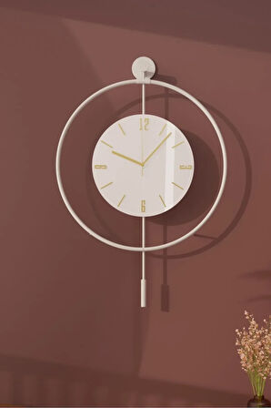 0rta Boy (37X55CM) - (BEYAZ) Timelles - Pilli Led Sistemi - Metal Mobilya Duvar Saati