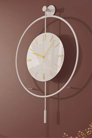 Xxl (60X80CM) - (BEYAZ) Timelles - Pilli Led Sistemi - Metal Mobilya Duvar Saati