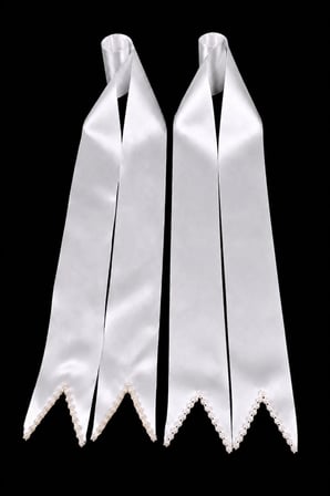 Beyaz Beyaz İncili Gelin Damat Takı Kurdelesi(200cm), İncili Takı Kemeri, İncili Takı Kurdelesi