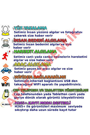 XMPRO 5 Kameralı Gece Renkli Gösteren Güvenlik Kamera Seti - Beyxm303set5