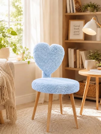 Yeni Sırtlı puf, makyaj masası pufu, peluş kumaş dekoratif puf, mini berjer, koltuk