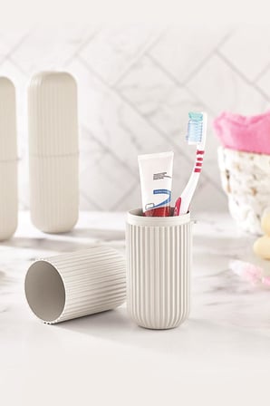 Beyaz Seyahat Tipi Diş Fırçası & Aksesuar Kutusu & Çok Amaçlı Saklama Kabı