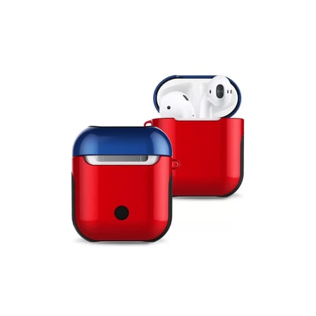 Airpods 2 (2.nesil) 3in1 Kılıf - Kırmızı-Lacivert
