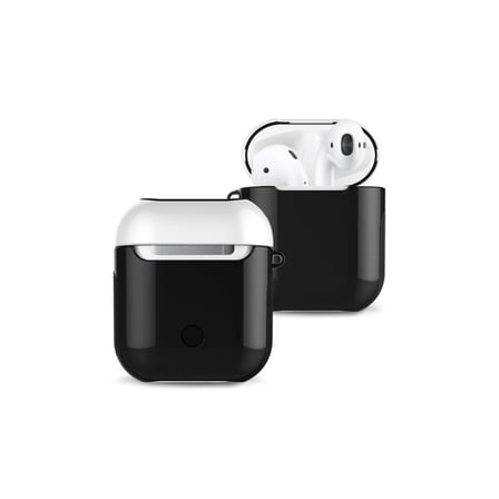 Airpods 2 (2.nesil) 3in1 Kılıf - Siyah-Beyaz