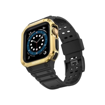 Watch 42mm KR401 Silikon Kordon - Siyah-Gold