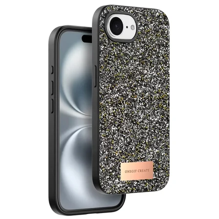 iPhone 16E Bright Simli Kapak - Gümüş
