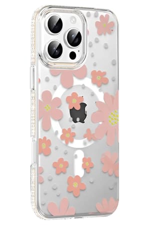 iPhone 16 Pro Max Floral Magsafe Kapak - Pembe