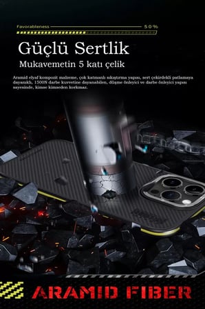 iPhone 15 Pro Kılıf Aramid 600D Kevlar Karbon Fiber Magsafe Kapak - Lacivert