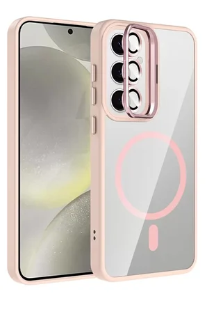 Galaxy S24 FE Remim Lensli Magsafe Standlı Kapak - Pembe