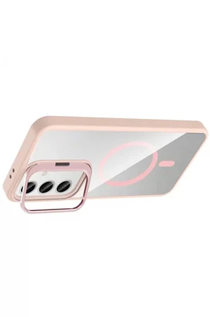 Galaxy S24 FE Remim Lensli Magsafe Standlı Kapak - Pembe