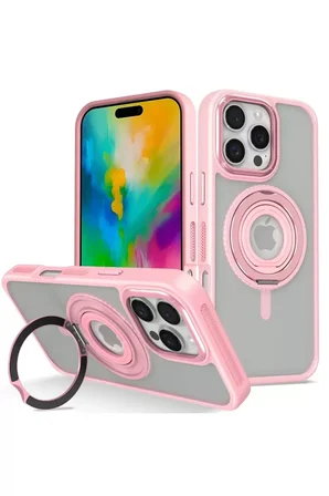 iPhone 16 Pro Max Banza Magsafe Standlı Kapak - Pembe