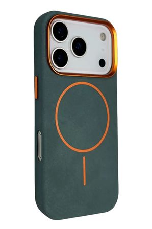iPhone 17 Pro Max Luno Deri Magsafe Kapak - Yeşil