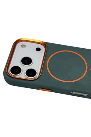 iPhone 17 Pro Max Luno Deri Magsafe Kapak - Yeşil