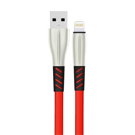 S89 Metal Uçlu Lightning Kablo iphone Uyumlu 1M 2.4A - Kırmızı