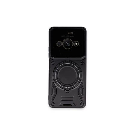 Poco C61 Kılıf Joy Lens Standlı Kapak - Siyah