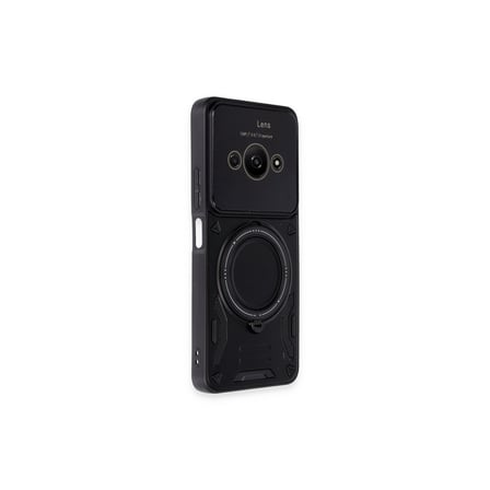 Poco C61 Kılıf Joy Lens Standlı Kapak - Siyah