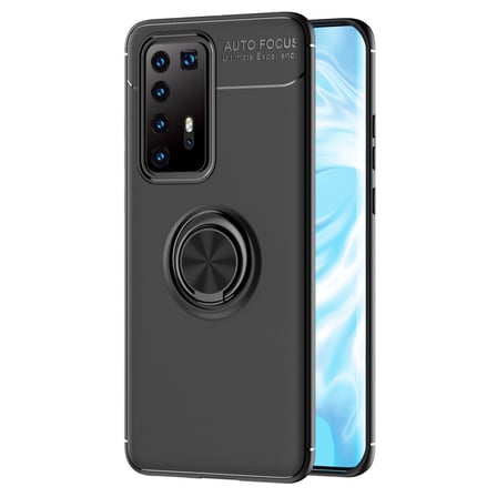 P40 Pro Kılıf Range Yüzüklü Silikon - Siyah