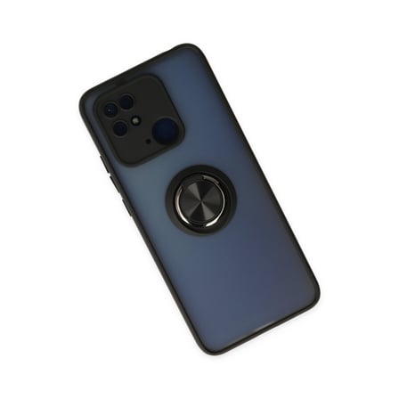 Redmi 10C Kılıf Montreal Yüzüklü Silikon Kapak - Siyah