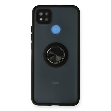 Redmi 9C Kılıf Montreal Yüzüklü Silikon Kapak - Siyah