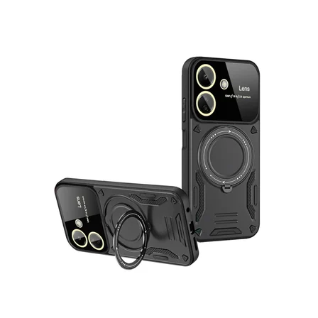 Redmi 13C Kılıf Joy Lens Standlı Kapak - Siyah