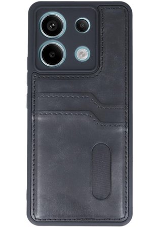 Redmi Note 13 Pro 4G Kılıf Sara Kartvizitli Deri Kılıf - Siyah