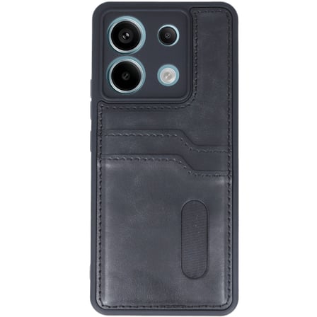 Redmi Note 13 Pro 5G Kılıf Sara Kartvizitli Deri Kılıf - Siyah