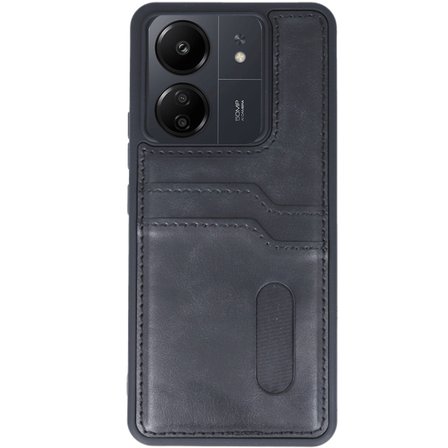 Redmi 13C Kılıf Sara Kartvizitli Deri Kılıf - Siyah