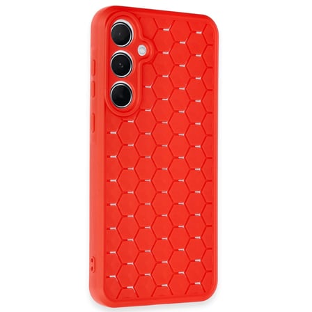 Galaxy A25 5G Kılıf Petek Silikon Kapak - Kırmızı