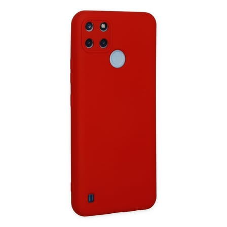 Realme C25Y Kılıf Nano içi Kadife Silikon - Kırmızı