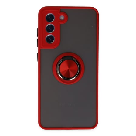 Galaxy S21 FE Kılıf Montreal Yüzüklü Silikon Kapak - Kırmızı