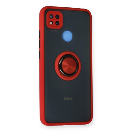Redmi 9C Kılıf Montreal Yüzüklü Silikon Kapak - Kırmızı