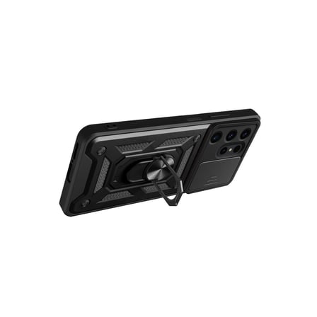 Galaxy S24 Ultra Kılıf Pars Lens Yüzüklü Silikon - Kırmızı