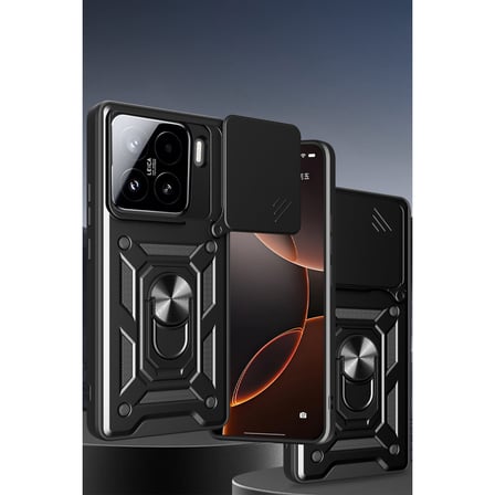 Mi 15 Kılıf Pars Lens Yüzüklü Silikon - Kırmızı