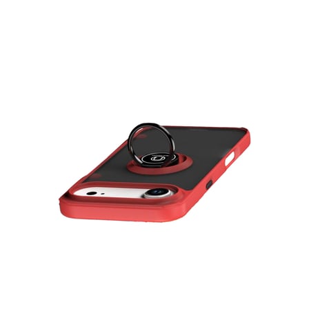 iPhone 17 Air Montreal Yüzüklü Silikon Kapak - Kırmızı