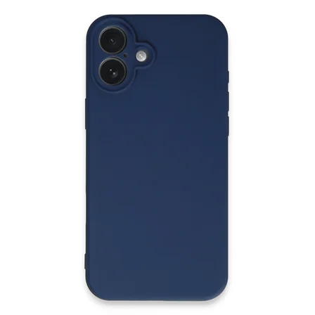 iPhone 16 Plus Kılıf Nano içi Kadife Silikon - Lacivert