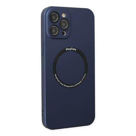 iPhone 12 Pro Kılıf Jack Magneticsafe Lens Silikon - Lacivert