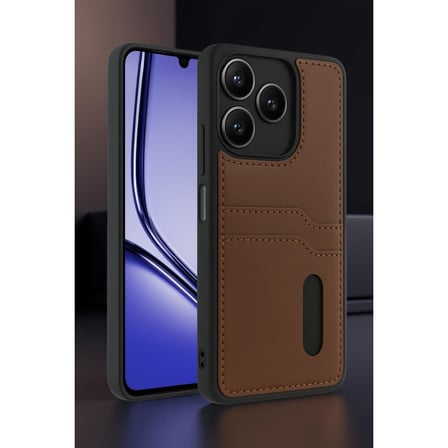 Realme Note 50 4G Kılıf Sara Kartvizitli Deri Kılıf - Lacivert