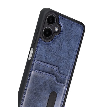 Galaxy A07 4G Sara Kartvizitli Deri Kılıf - Lacivert