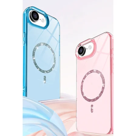 iPhone 16E Live Diamond Magsafe Kapak - Şeffaf