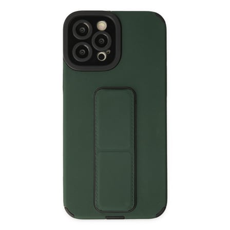 iPhone 12 Pro Max Kılıf Mega Standlı Silikon - Yeşil