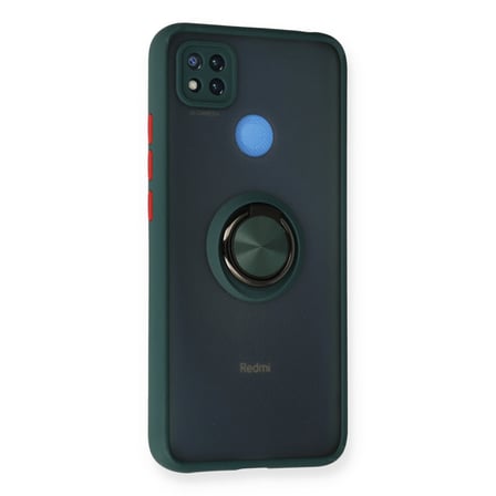 Redmi 9C Kılıf Montreal Yüzüklü Silikon Kapak - Yeşil