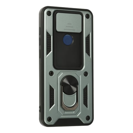 Redmi Note 9 Kılıf Pars Lens Yüzüklü Silikon - Yeşil