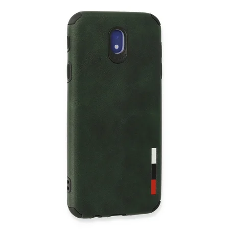 Galaxy J7 Pro / J730 Kılıf Loop Deri Silikon - Yeşil
