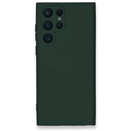 Galaxy S24 Ultra Kılıf Nano içi Kadife Silikon - Koyu Yeşil